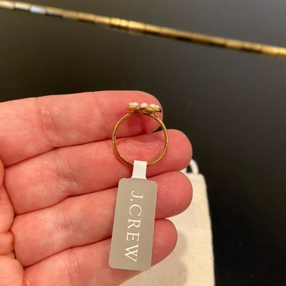 NWT preppy dainty minimalist J. Crew gold plated Pearl Dot Disc Ring size 6 - Picture 7 of 14